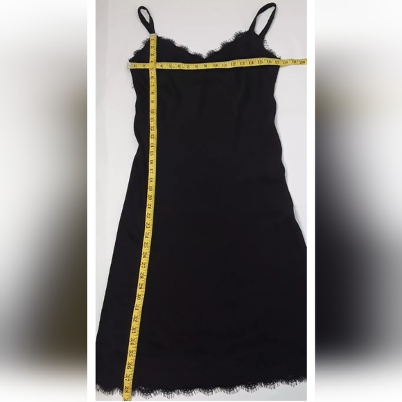 Rebecca Minkoff Black Lace Trim Midi Slip Dress Size M & S NWOT - Picture 7 of 16